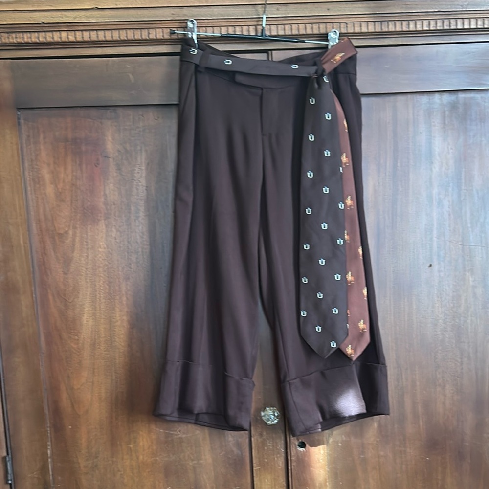 Vintage Upcycled Ties Scarf with Equestrian Motif - Picture 5 of 7